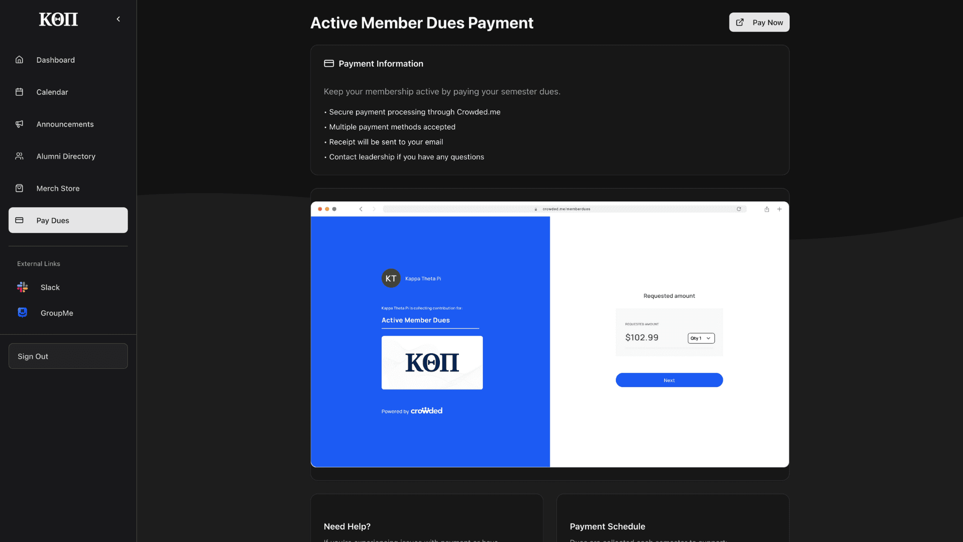 Dues Management